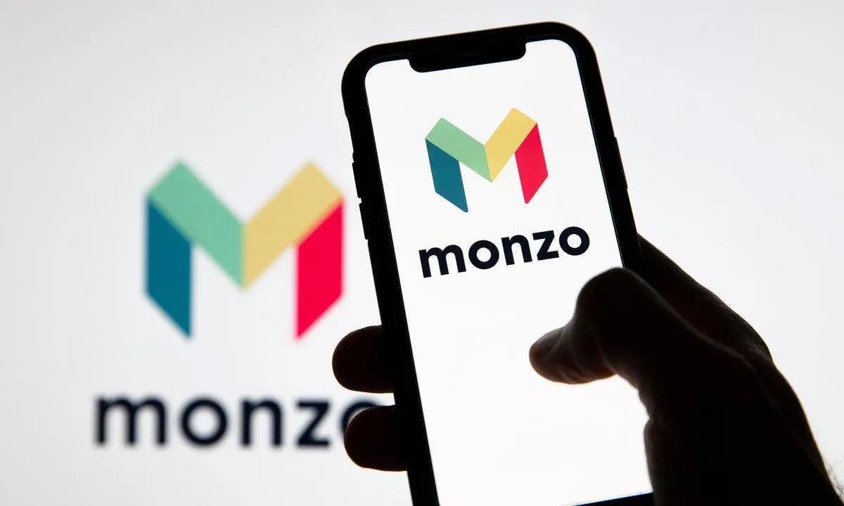 Monzo app open on cellphone