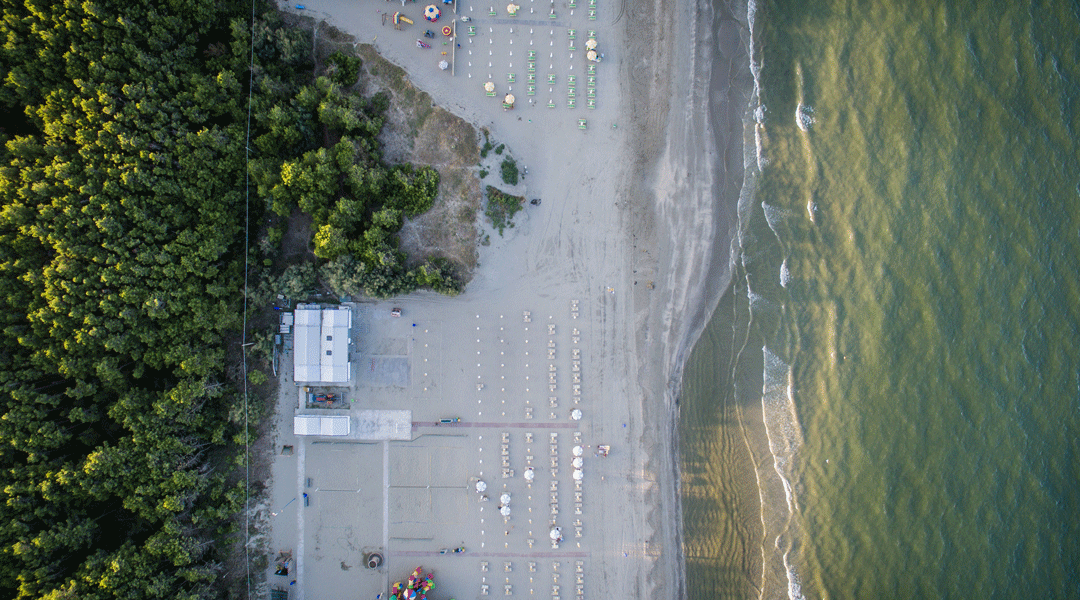 Birdview of a beach