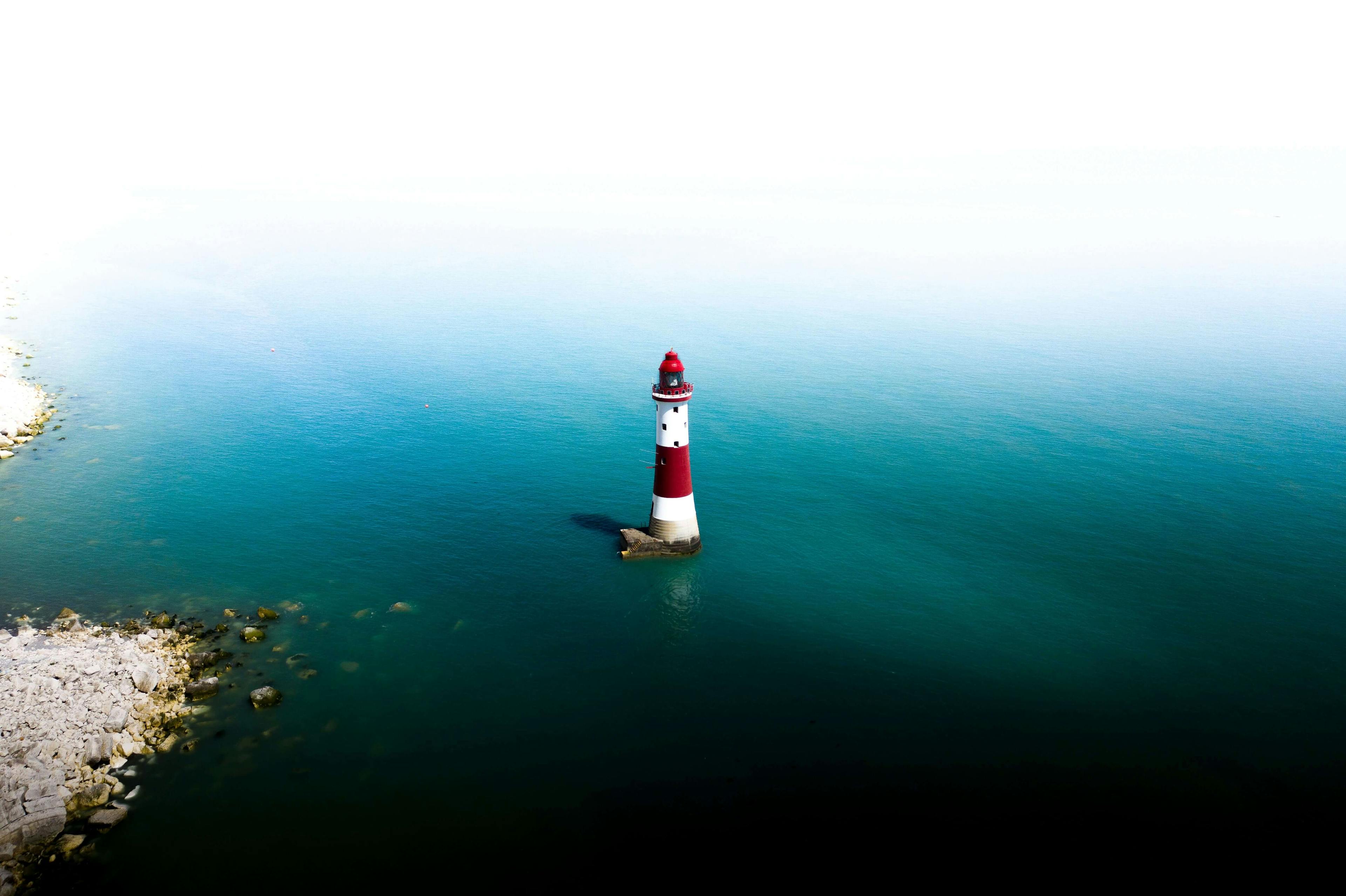 View of a lighthouse on the sea