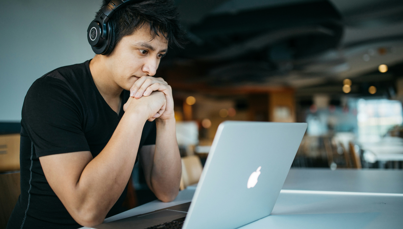 Man looking at computer