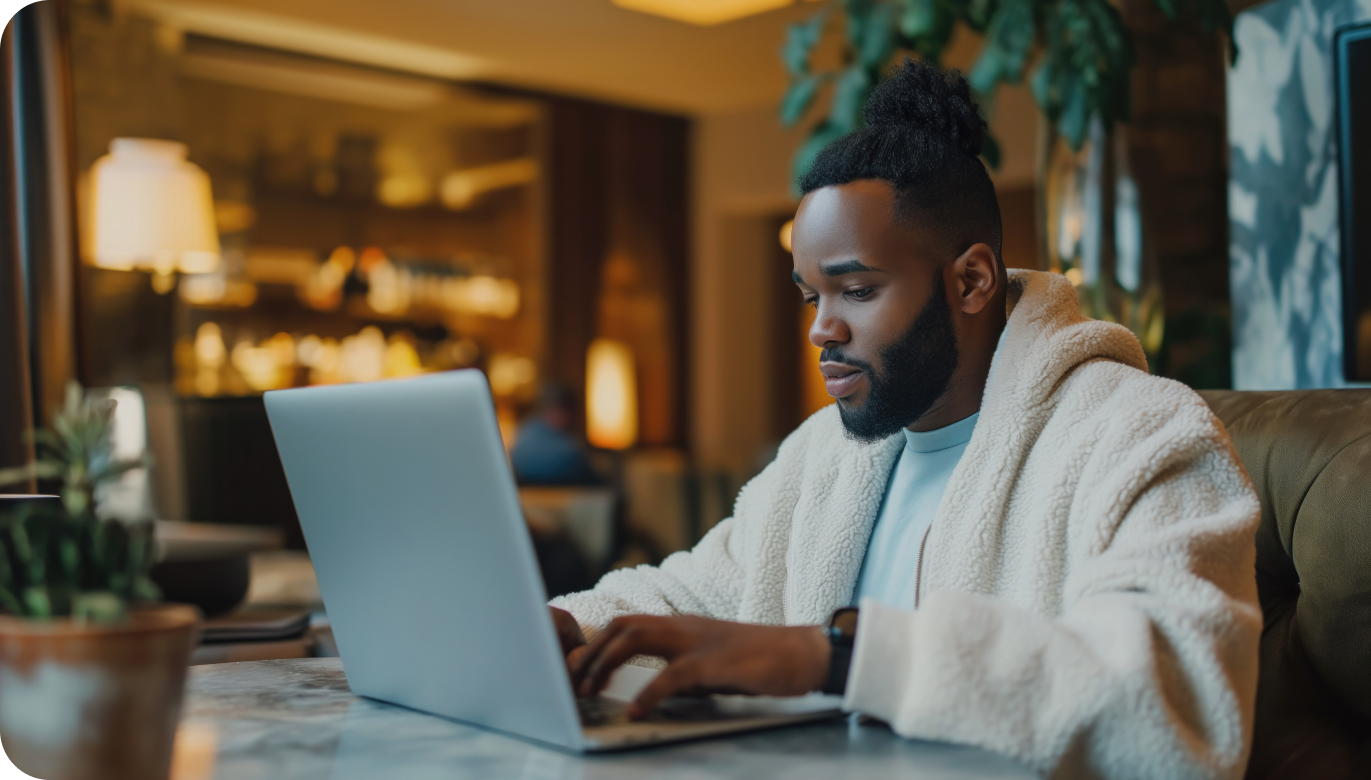 Man looking at computer